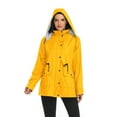 thumbnail image 3 of Women's Hooded Rain Jacket Outdoor Raincoat Windbreaker (Yellow), 3 of 5