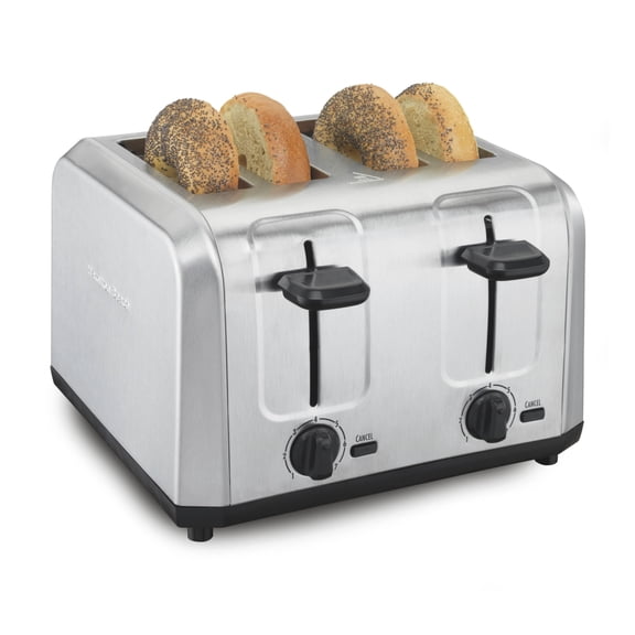 Hamilton Beach 4-Slice Toaster with Extra-Wide Slots, Toast Boost & Removable Crumb Tray, Stainless Steel