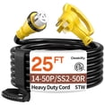 thumbnail image 1 of Cable de extensión para generador Deeklify de 7,5 m, 50 A, con cierre de giro, uso rudo, 1 of 7