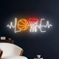 thumbnail image 2 of Handmadetneonsign Basketball Heartbeat Neon Sign, Basketball Wall Art Decor, Sport Club Wall Decor, 2 of 5
