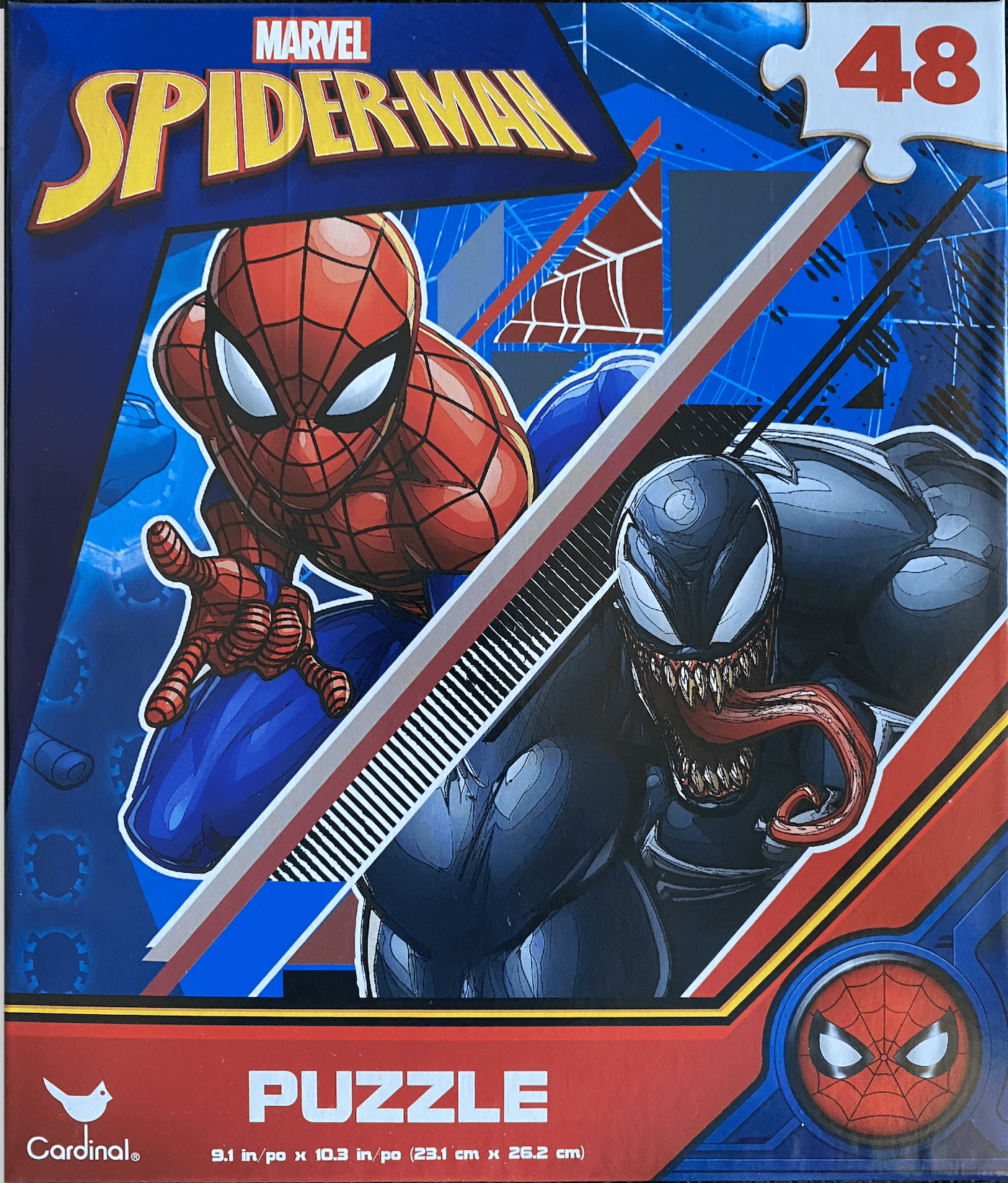 MARVEL SPIDERMAN NEW 48 Piece Jigsaw Puzzle Cube 9 in x 10 in Cardinal 