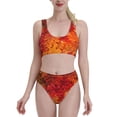thumbnail image 2 of Picia Autumn Leaf Women's High Waisted Bikini Scoop Neck Swimsuit Two Pieces Bathing Suit-Small, 2 of 8