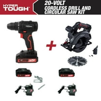 Hyper Tough 20V Cordless 3/8” Drill & Circular Saw Bundle, (2) 1.5Ah Lithium-Ion Batteries & (2) Chargers