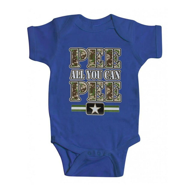 Toddlers "Pee All You Can Pee" Royal Blue Bodysuit - 12 Months