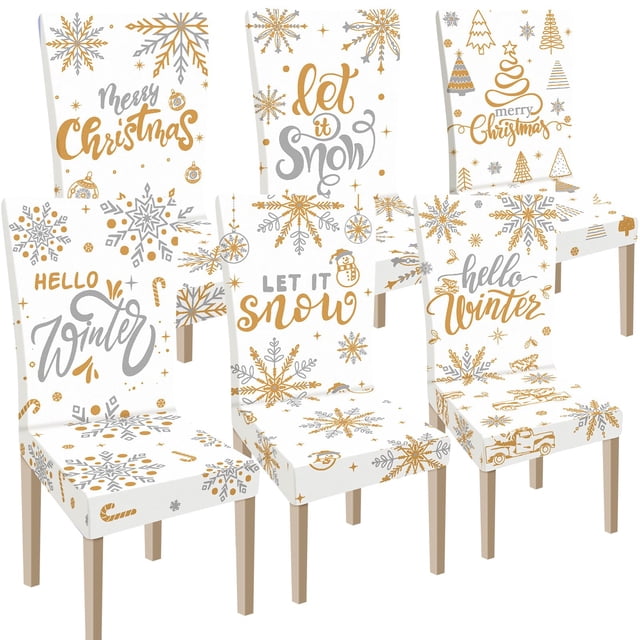 Fundas para Sillas Ganeen 6 Pzas Navideñas Lavables y Elásticas