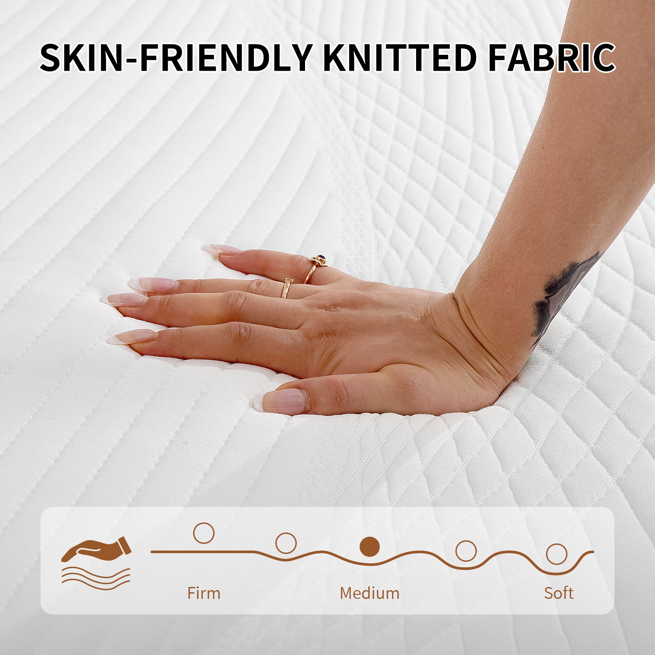 Vumece Full Mattress, 10 Inch Gel Memory Foam Medium Firm, Fiberglass Free, CertiPUR US