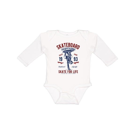 Inktastic Skateboard for Life Boys or Girls Long Sleeve Baby Bodysuit