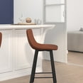 thumbnail image 3 of Flash Furniture Caleb 24.5"H Square Adjustable Low Back Counter Bar Stool, Cognac/Black, 3 of 12