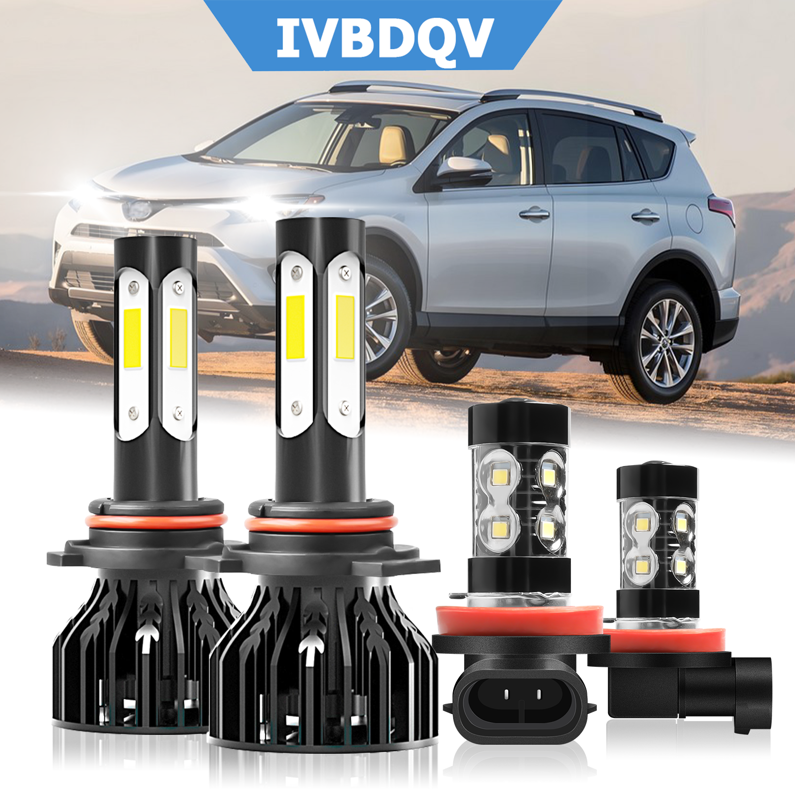 SHENKENUO LED Headlight & Fog Light Bulbs For Toyota Tundra 2000-2006 - 9003/H4 & 9145