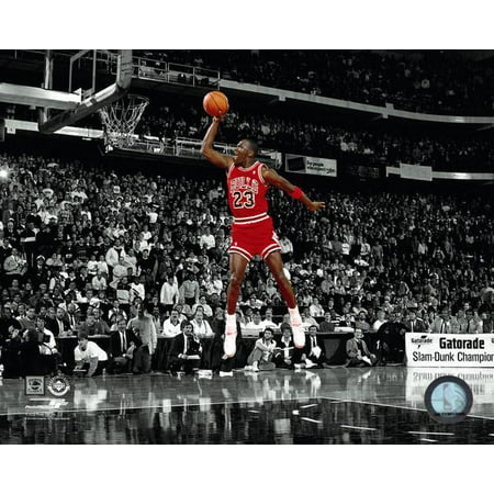 Michael Jordan 1988 NBA Slam Dunk Contest Action Spotlight Photo