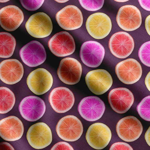 Soimoi Watercolor Fruit Print,Cotton Cambric, Quilting Fabric Sold by The Yard 42 Inch Wide, Medium Weight Cotton Fabric, SewingSupplies,Purple