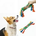 thumbnail image 1 of Durable Chews for Dogs Interactive Teething Playthings Squeaky for Puppies Rainbow Rope Knots Tough Rope Dog Toys for Indoor Outdoor, 1 of 6