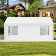 thumbnail image 3 of Hoteel 10'x20' Large Heavy Duty Carport with Steel Frame, Portable Garage Carport Wedding Tent Gazebo Big Tents Shelter with Waterproof Top Cover, All-Season Tarp, White, 3 of 14