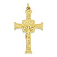 thumbnail image 1 of 925 Sterling Silver and 24k Gold -plated INRI Cross Pendant Crucifix Charm - 55mm x 30mm, 1 of 2