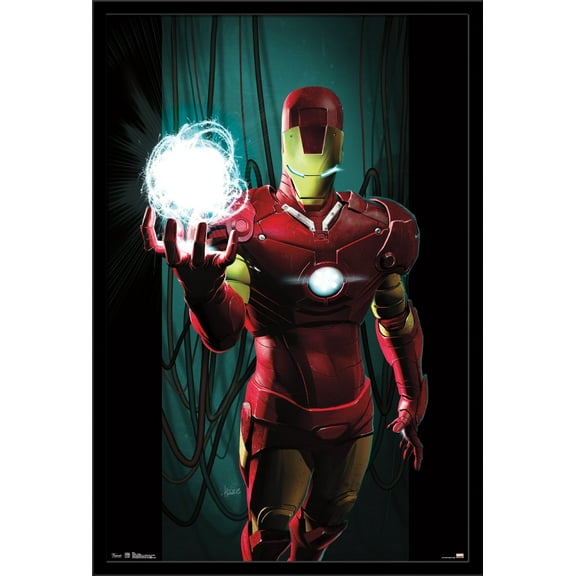 24X36 Marvel Comics - Iron Man - Energy Wall Poster, 24" x 36", Framed