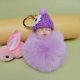 thumbnail image 1 of Cadena de cuentas con forma de bola de pelo, colgante de bolso esponjoso, llavero colgante para niña, joyería de estilo adorable para niña, 1 of 6