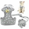 thumbnail image 1 of YOITEA Escape Proof Cat Harness and Leash Set Adjustable No Pull Mesh Padded Puppy Kitten Vest with Lace Collar Bell, Cute Floral Strawberry Printed S, 1 of 4