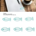 thumbnail image 4 of Office 100pcs Paper Clips Multipurpose Cute Fish Shaped Exquisite Rustproof Metal Paper Clips For Home School Office Sky Blue, 4 of 8