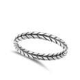 thumbnail image 4 of Thin Braid Leaf Rope Thumb Ring .925 Sterling Silver Band Jewelry Female Male Unisex Size 8, 4 of 4