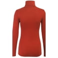 thumbnail image 4 of KOGMO Womens Long Sleeve Solid Basic Fitted Turtleneck Shirt, 4 of 5