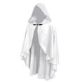 thumbnail image 3 of Capa medieval UQJE con capucha renacentista para Halloween, color blanco, 3 of 6