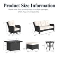 thumbnail image 6 of LayinSun 10 Piece Wicker Outdoor Furniture Set with 6-inch Comfy Cushions, High Back Patio Furniture Set with Swivel Rocking Chairs and Fire Pit Table, 6 of 9