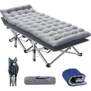 Slsy XL Folding Camping Cots with 3.3 inch 2 Sided Mattress, 75* 28 Folding Sleeping Cot Guest Bed, Folding Bed Cot with Carry Bag
