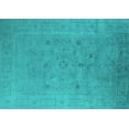 thumbnail image 1 of Ahgly Company Machine Washable Indoor Rectangle Oriental Turquoise Blue Industrial Area Rugs, 6' x 9', 1 of 4