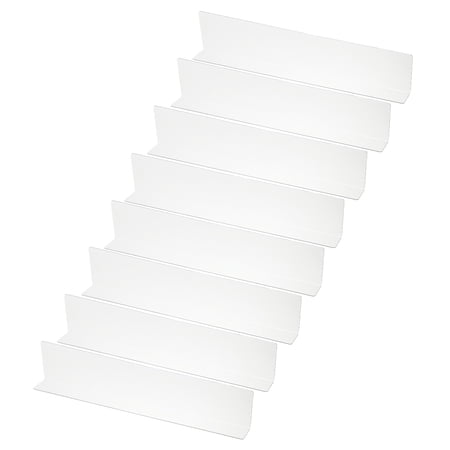 Uxcell 8 Pack Shelf Dividers for Closet Organization, 15.8x1.6x3.2" Acrylic Closets Separator Kitchen Cabinet Shelves Under Bed Blocker for Bedroom Kitchen Office, Clear