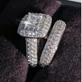 thumbnail image 6 of His And Hers Matching Ring Sets Elegant Alloy Metal Rings With Artificial Gemstones White Zircon Inlaid Wedding, 6 of 6