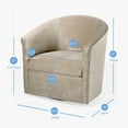 thumbnail image 3 of Comfort Pointe Elizabeth Beige Sand Microfiber Swivel Accent Chair, 3 of 3
