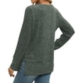 thumbnail image 4 of HAYIMI Women Square Neck Ribbed Knit Tops Long Sleeve Slim Fit Soft Stretchy Casual Fall Winter Pullover Shirt Dailywear, 4 of 7