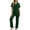 Dark Green, variant on Womens Pajama Sets Women's Summer Short Sleeve Pajama Button Down Shirt Collar Comfortable Sleepwear Two Piece Outfit Solid Color Turn Down Collar Full Length Black L