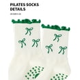 thumbnail image 2 of Yawlsow Pilates Socks with Grips for Woman, Non Slip Ruffle Yoga Socks with 6-Bow & Arch Support for Barre Ballet Workout, Hospital, 2 of 5