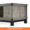 Wood Coffee Table with LED Lights for Living Room,Rustic Gray
