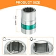 thumbnail image 2 of Uxcell 3/4" Drive 12 Points Socket 21mm Metric 40CR Shallow Impact Socket, 2 of 7