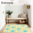 thumbnail image 3 of ODIKA 3'x5' Machine Washable Non-Slip Area Rug, Interlocking Teepee Motif with Arrows and Dreamcatcher Accents High Traffic Rug with Pad, Yellow, 683193, 3 of 8