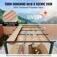 thumbnail image 2 of 10'x13' Outdoor Retractable Pergola with Sun Shade Canopy Aluminum Beige, 2 of 7