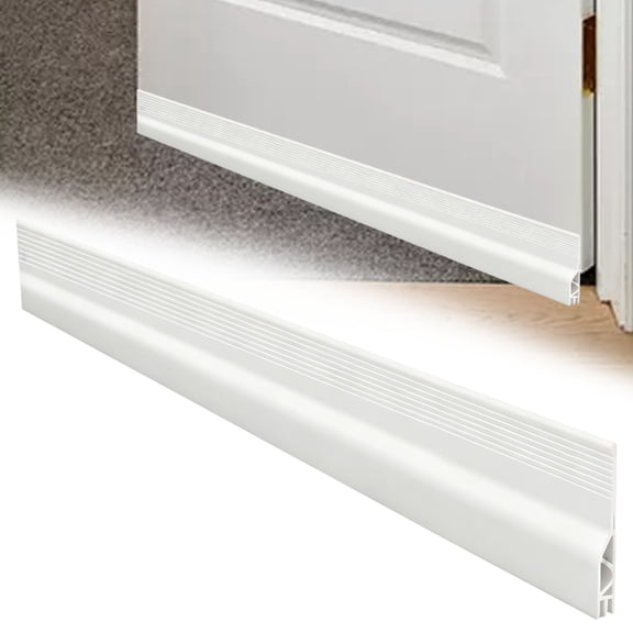 Door Draft Stopper,Under Door Sweep for Exterior & Interior Doors,Adjustable Weather Stripping Seal for Cold Insulation,Garage Window Blocker Noise Cold Air Insulation,39.37x1.96 inch (White)