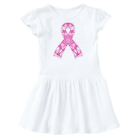 

Inktastic Breast Cancer Awareness Pink Mandala Ribbon Gift Toddler Girl Dress