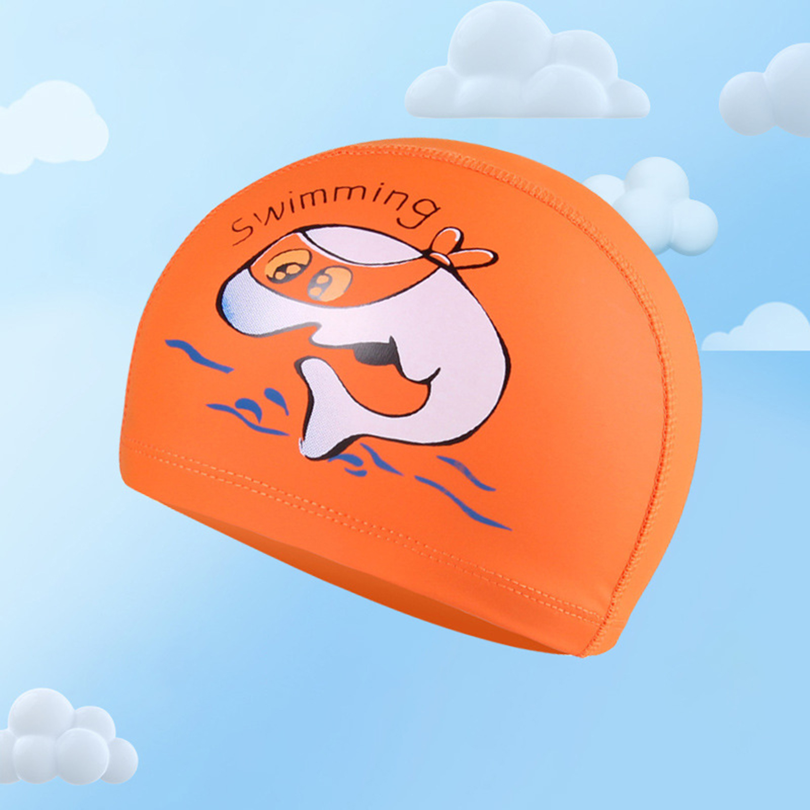 PWFE Kids Children Bathing Hat Swimming Caps High Elasticity Fabric