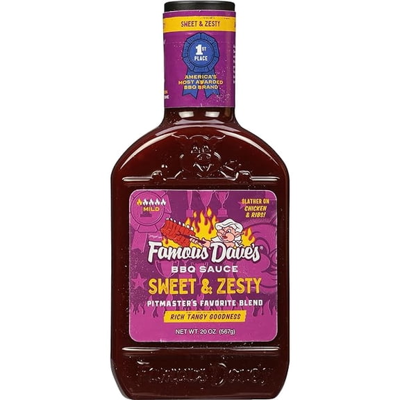 Famous Dave's - 1 pck, Sweet & Zesty BBQ Sauce (20 oz.)