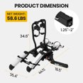 thumbnail image 6 of GYZJ E-Bike Rack with Ramp,Foldable Hitch Mount 2 Bikes Rack for Car Truck SUV RV,Up to 5-inch Fat Tire Electric Bike Carrier Rack 1.25"-2" Hitch Receiver(White), 6 of 9