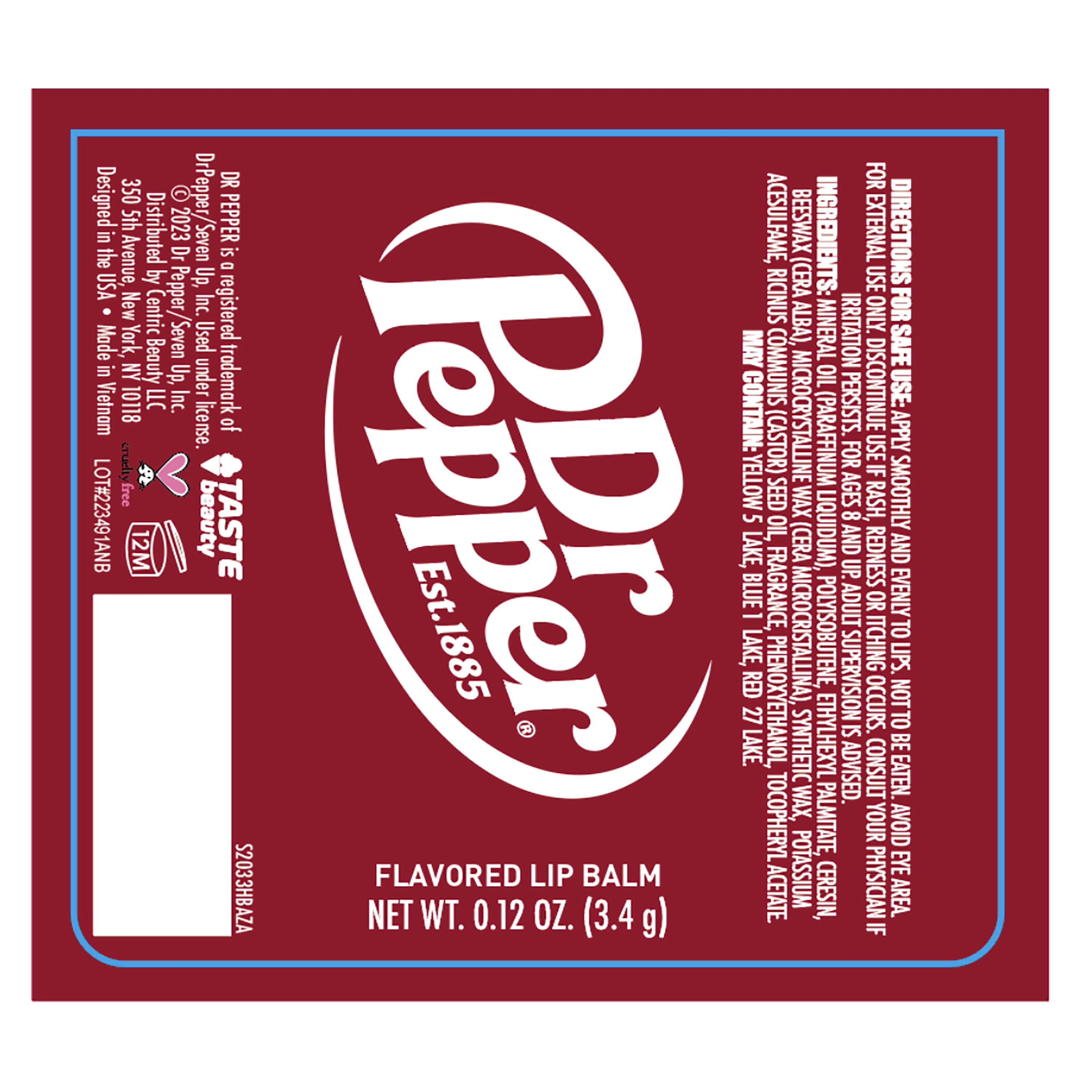 Taste Beauty, Dr. Pepper Flavored Lip Balm, .12 oz