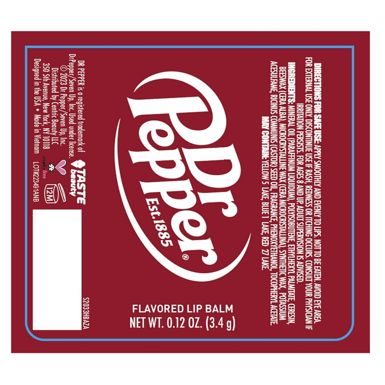 Taste Beauty, Dr. Pepper Flavored Lip Balm, .12 oz