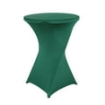 thumbnail image 3 of Bizhua Cocktail Solid Color Polyester Round Banquet Stretch Table Cover (60×110Cm) Dark Green43.3X23.6 Inch Spandex Round Tablecloth Cocktail Blue Table Covers Fitted Stretch Tablecloth, 3 of 6