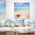 thumbnail image 4 of Designart Brown Starfish on Caribbean Beach - Seascape Throw Pillow - 12x20, 4 of 5