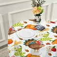 thumbnail image 6 of SKYSONIC 60" Thanksgiving Round Tablecloth Autumn Pumpkin Turkey Washable Polyester Table Cloth Decorative Table Cover for Christmas Wedding Party Dining Banquet, 6 of 7