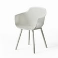 thumbnail image 3 of Noble House Lotus Plastic Patio Dining Arm Chair in White (Set of 2), 3 of 8