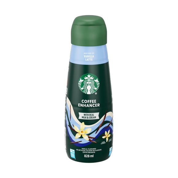 STARBUCKS Rehausseur de café latte à la vanille, notes riches de vanille, pour le café chaud et glacé
